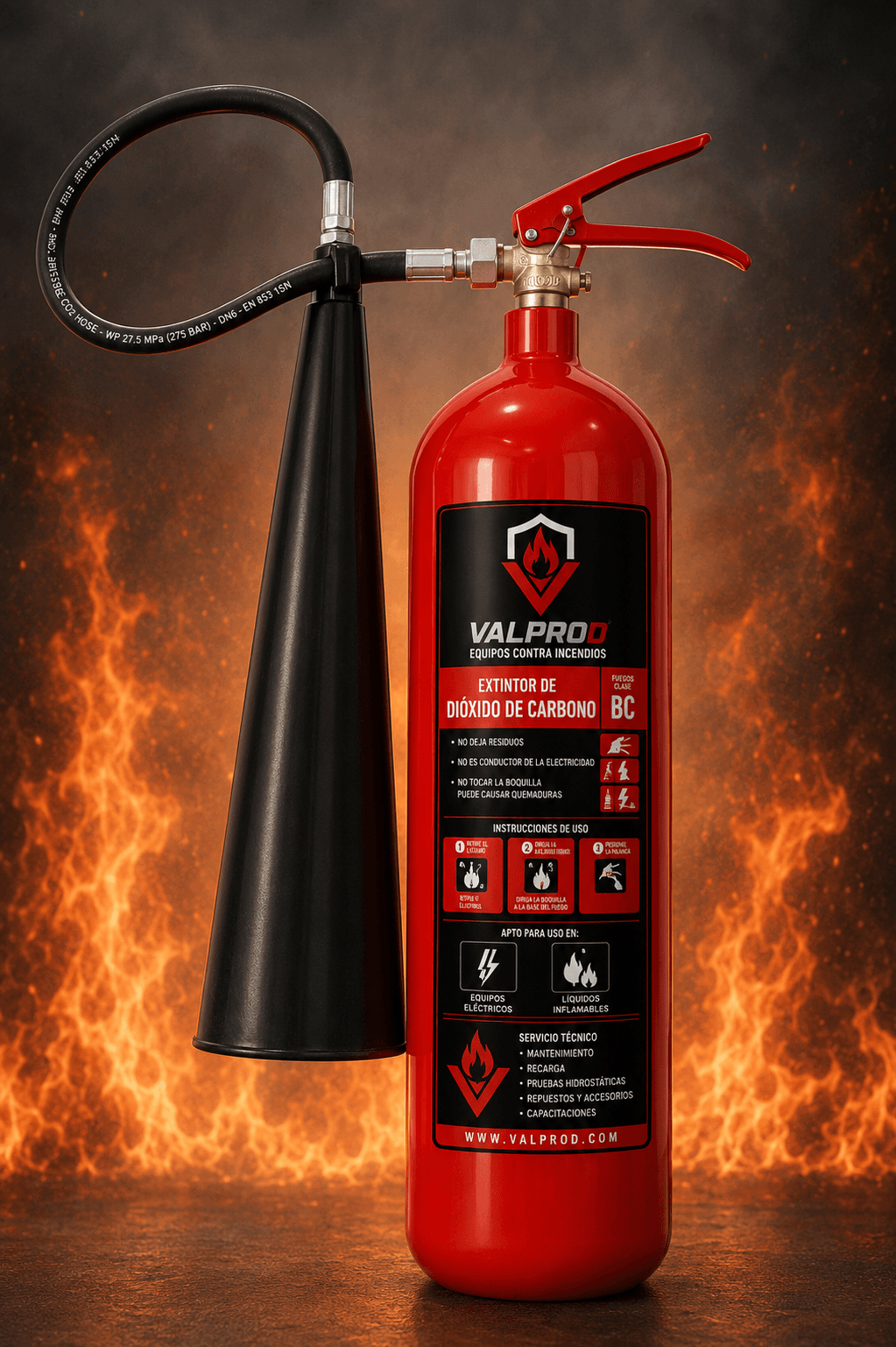 CO2 5 KG. EXTINTOR CO2 BC GAS CARBONICO MODELO C5-01