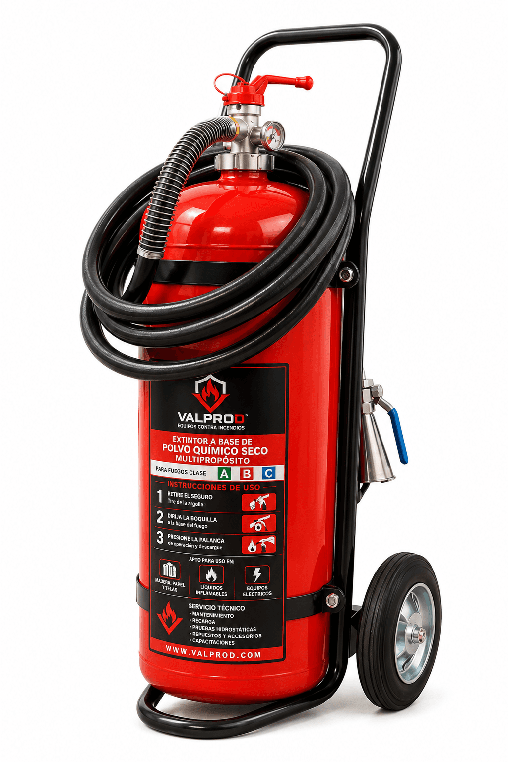 P50 EXTINTOR PQS 50 KG. PRESURIZADO VALPROD